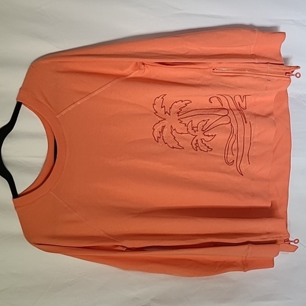 Palm Harbor Pullover Sweatshirt Bright Salmon Long Sleeve Size PL
